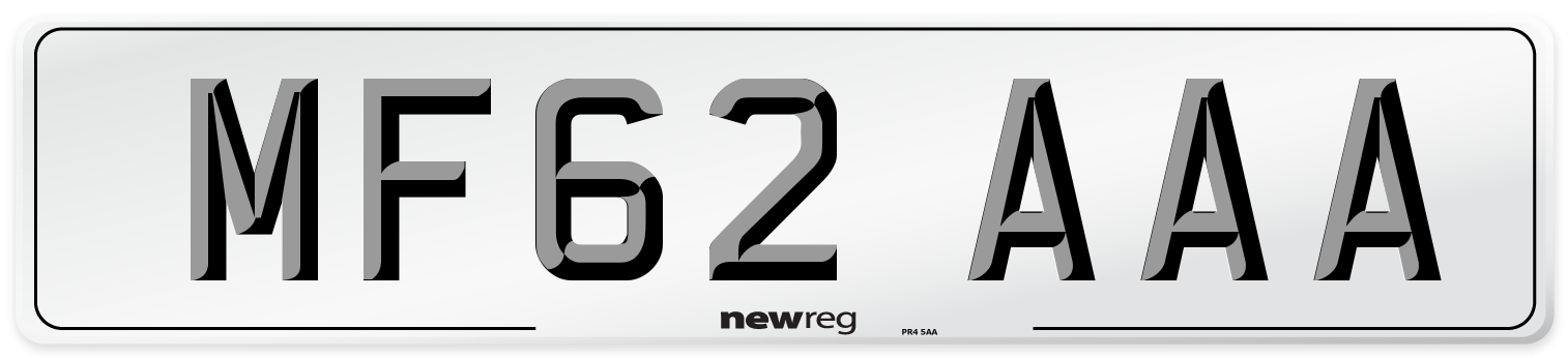 MF62 AAA Number Plate from New Reg